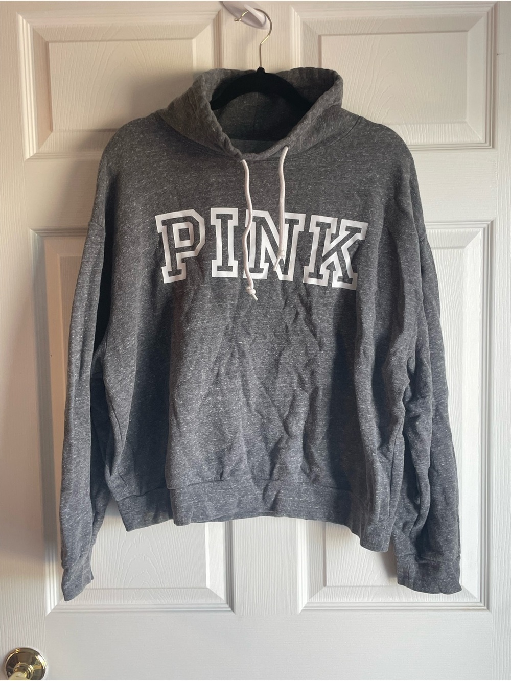 Victoria's Secret PINK Gray Hooded Logo Sweatshirt